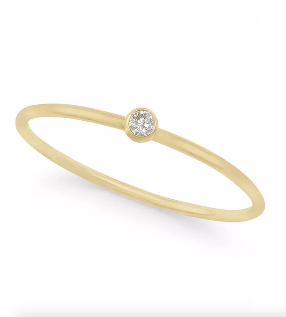 Lola Ade 14k Gold-Plated Cubic Zirconia Minimalist Ring - Size 8 - NWT